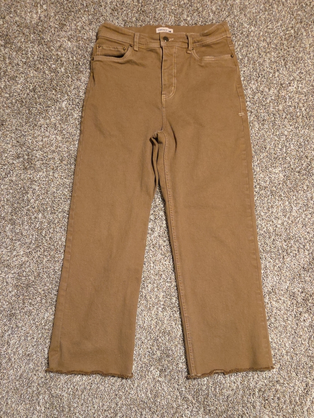 TOAD & CO Women's Straight-Leg Crop Jeans in Caramel Brown